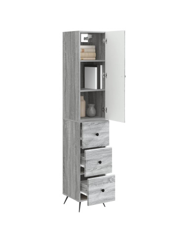 Set di armadi 2 pcs Sonoma grigio 34,5 x 34,5 x 90 cm