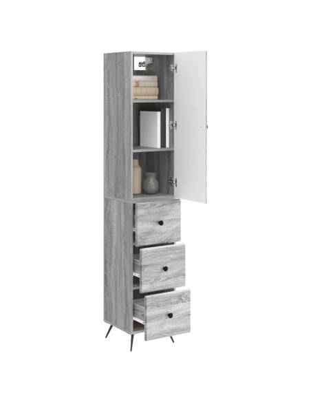 Set di armadi 2 pcs Sonoma grigio 34,5 x 34,5 x 90 cm
