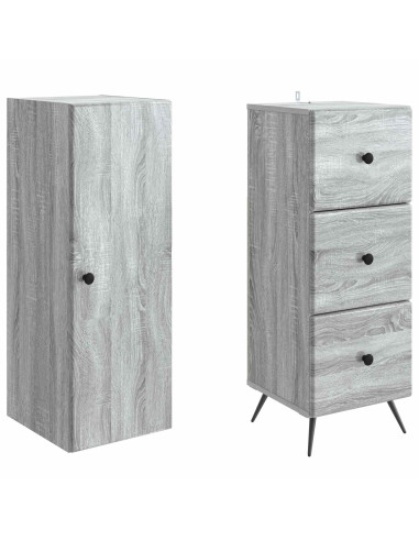 Set di armadi 2 pcs Sonoma grigio 34,5 x 34,5 x 90 cm