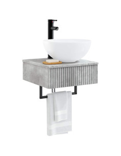Lavabo da Parete Grigio Cemento 40 x 41 x 40,5 cm 2