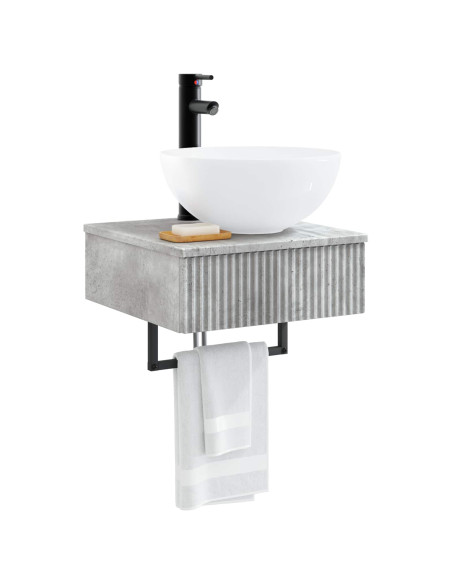 Lavabo da Parete Grigio Cemento 40 x 41 x 40,5 cm