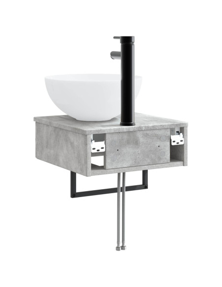 Lavabo da Parete Grigio Cemento 40 x 41 x 40,5 cm