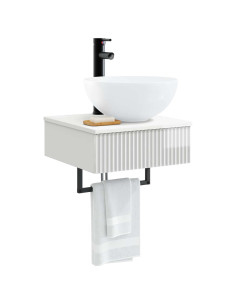 Lavabo da Parete Bianco Lucido 40 x 41 x 40,5 cm 2