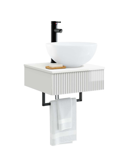 Lavabo da Parete Bianco Lucido 40 x 41 x 40,5 cm