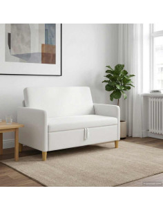 Divano con Storage Bianco 122 x 78 x 87 cm Poliestere