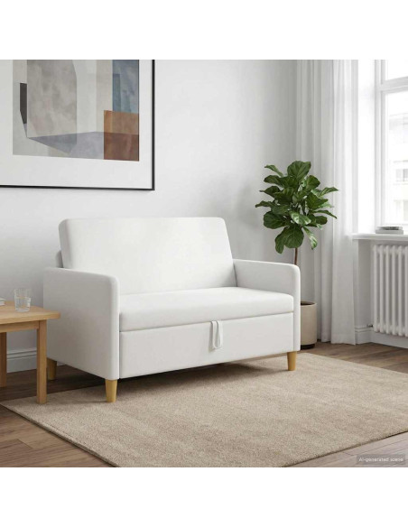 Divano con Storage Bianco 122 x 78 x 87 cm Poliestere