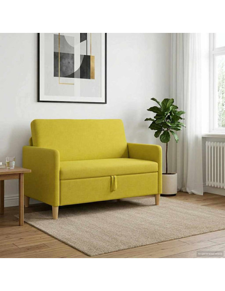 Divano con Storage Giallo Chiaro 122 x 78 x 87 cm Poliestere