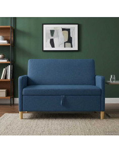 Divano con Storage Blu 122 x 78 x 87 cm Poliestere