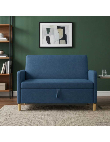 Divano con Storage Blu 122 x 78 x 87 cm Poliestere