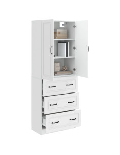 Set di armadi 2 pcs Bianco Lucido 66 x 34,5 x 87 cm 2