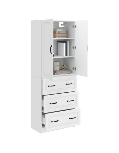 Set di armadi 2 pcs Bianco Lucido 66 x 34,5 x 87 cm
