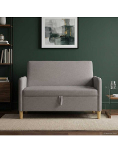 Divano con Storage Tortora 122 x 78 x 87 cm Poliestere