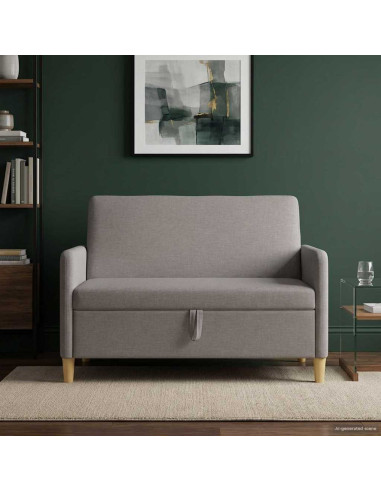 Divano con Storage Tortora 122 x 78 x 87 cm Poliestere