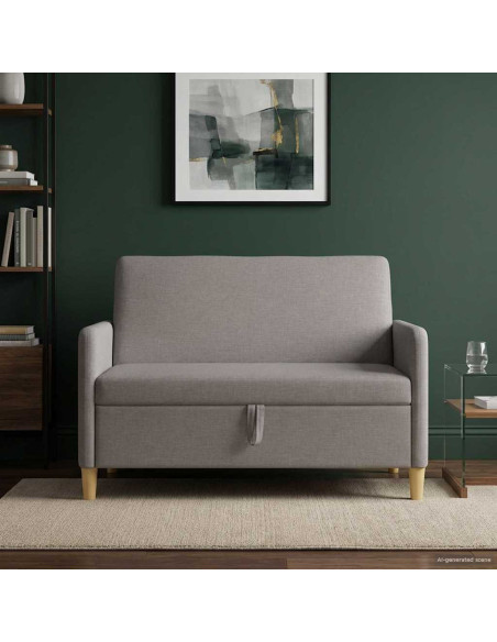 Divano con Storage Tortora 122 x 78 x 87 cm Poliestere