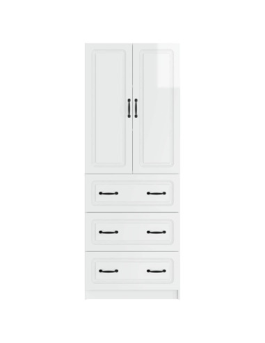 Set di armadi 2 pcs Bianco Lucido 66 x 34,5 x 87 cm