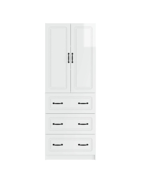 Set di armadi 2 pcs Bianco Lucido 66 x 34,5 x 87 cm