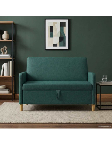 Divano con Storage Verde Scuro 122 x 78 x 87 cm Poliestere