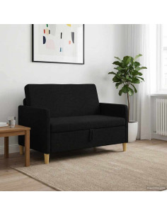Divano con Storage Nero 122 x 78 x 87 cm Poliestere