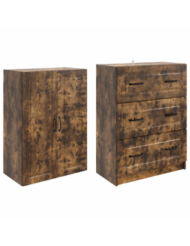 Set di armadi 2 pcs Rovere Fumo 66 x 34,5 x 87 cm