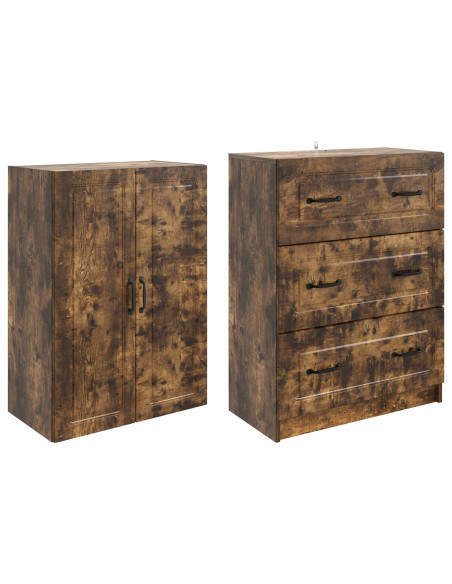 Set di armadi 2 pcs Rovere Fumo 66 x 34,5 x 87 cm