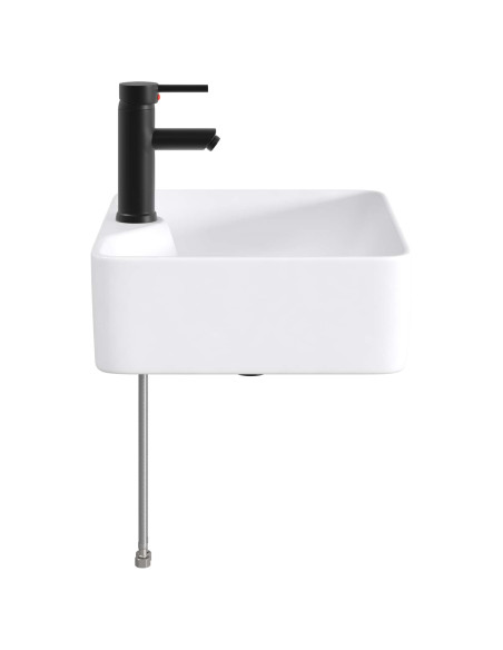 Lavabo da bagno Nero Opaco 48,5 x 37,5 x 13 cm Metallo