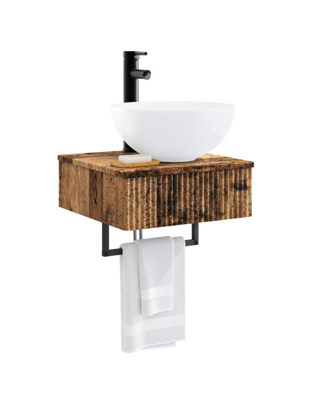 Lavabo da Parete Legno antico 40 x 41 x 40,5 cm