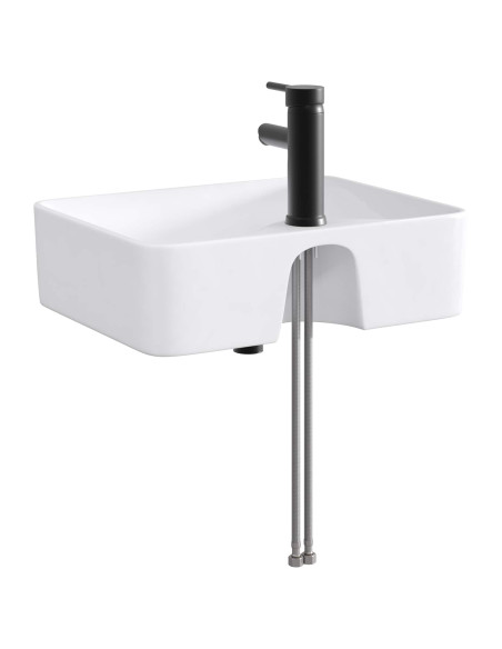 Lavabo da bagno Nero Opaco 48,5 x 37,5 x 13 cm Metallo