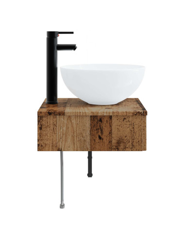 Lavabo da Parete Legno antico 40 x 41 x 40,5 cm