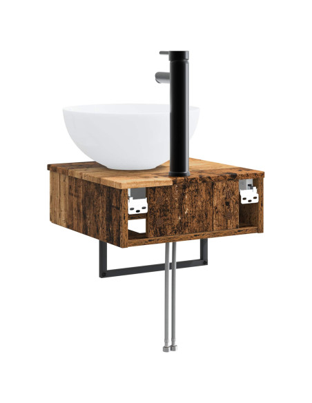 Lavabo da Parete Legno antico 40 x 41 x 40,5 cm