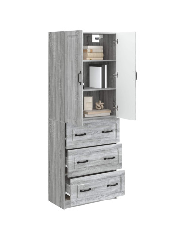 Set di armadi 2 pcs Sonoma grigio 66 x 34,5 x 87 cm