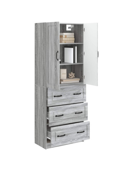 Set di armadi 2 pcs Sonoma grigio 66 x 34,5 x 87 cm
