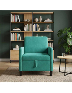 Divano con Storage Turchese 72 x 78 x 87 cm Poliestere