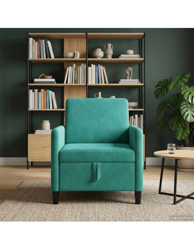 Divano con Storage Turchese 72 x 78 x 87 cm Poliestere