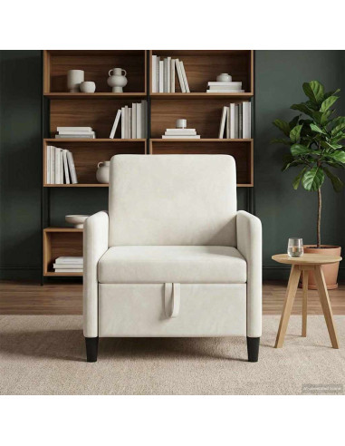 Divano con Storage Crema 72 x 78 x 87 cm Poliestere