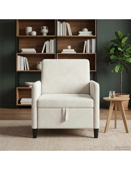 Divano con Storage Crema 72 x 78 x 87 cm Poliestere