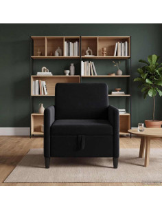 Divano con Storage Nero 72 x 78 x 87 cm Poliestere