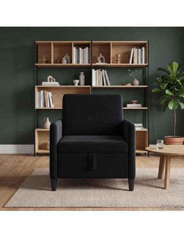 Divano con Storage Nero 72 x 78 x 87 cm Poliestere