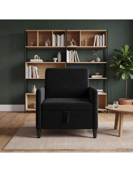 Divano con Storage Nero 72 x 78 x 87 cm Poliestere