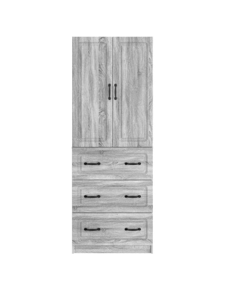 Set di armadi 2 pcs Sonoma grigio 66 x 34,5 x 87 cm