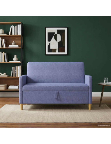 Divano con Storage Blu jeans 122 x 78 x 87 cm Poliestere