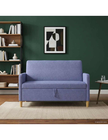 Divano con Storage Blu jeans 122 x 78 x 87 cm Poliestere