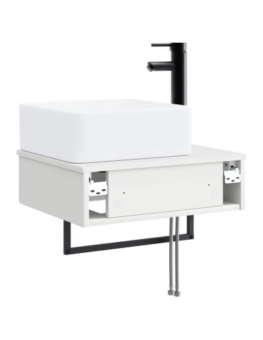 Lavabo da Parete Bianco 50 x 41 x 39 cm Legno ingegnerizzato