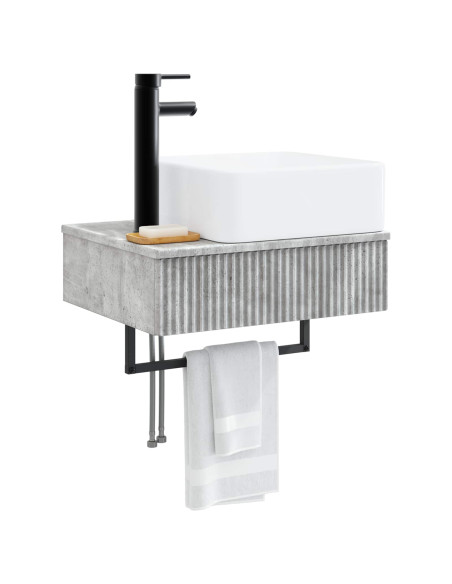 Lavabo da Parete Grigio Cemento 50 x 41 x 39 cm