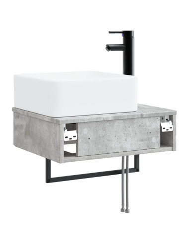 Lavabo da Parete Grigio Cemento 50 x 41 x 39 cm