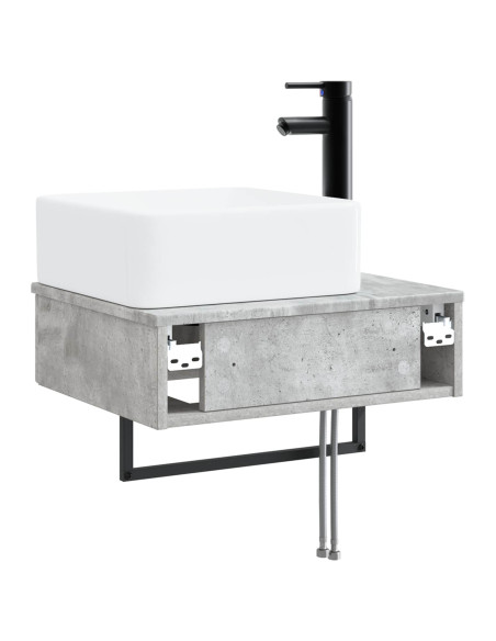 Lavabo da Parete Grigio Cemento 50 x 41 x 39 cm