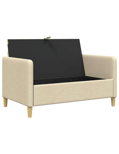 Divano con Storage Crema 122 x 78 x 87 cm Poliestere