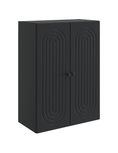 Mobiletto a muro Nero 66 x 34,5 x 90 cm Legno ingegnerizzato