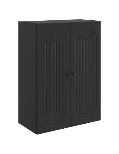 Mobiletto a muro Nero 66 x 34,5 x 90 cm Legno ingegnerizzato