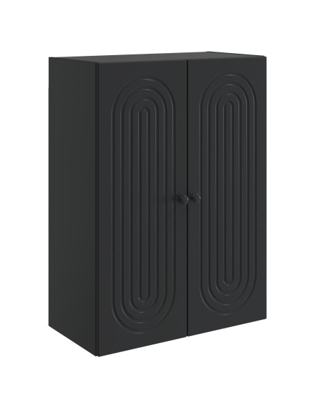 Mobiletto a muro Nero 66 x 34,5 x 90 cm Legno ingegnerizzato