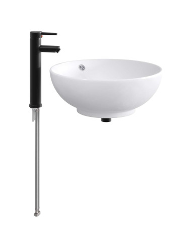 Lavabo da bagno Nero Opaco 44 x 44 x 16 cm Metallo